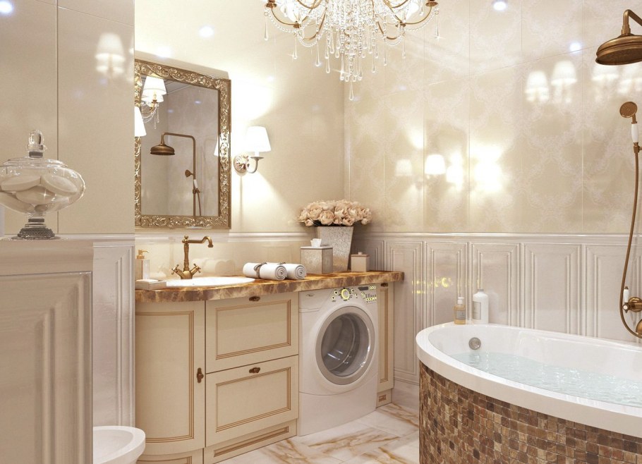 Ванная комната беж классика