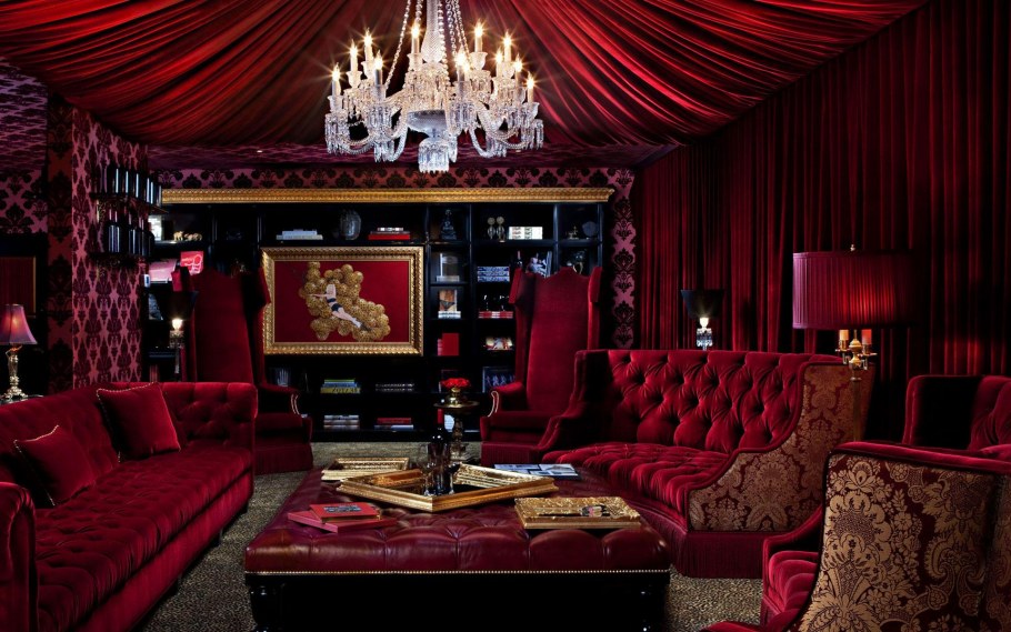 Спальня в красно белых тонах