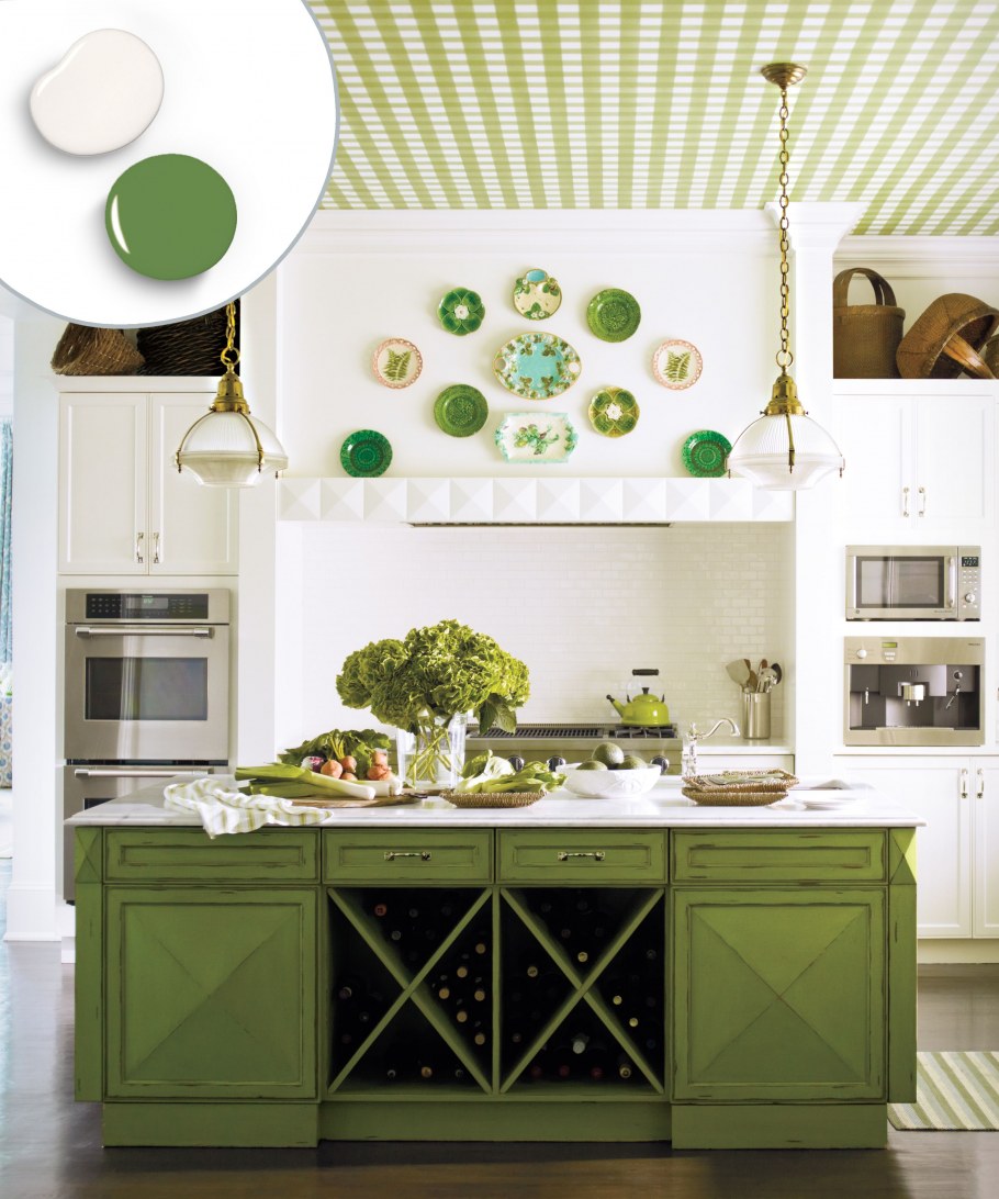 Дизайнерская кухня в зеленых тонах