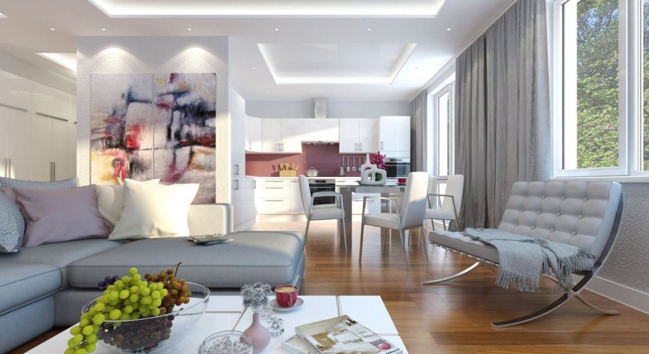 Интерьер с низкими потолками