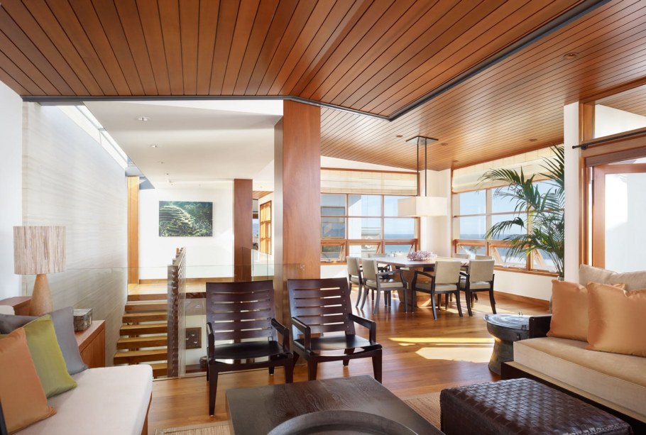 Планкен лиственница в интерьере