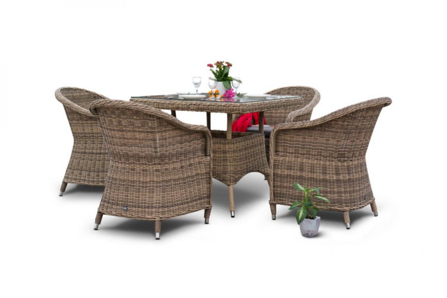 Комплект плетеной мебели t257a/y380-w85-90x90 4pcs Latte