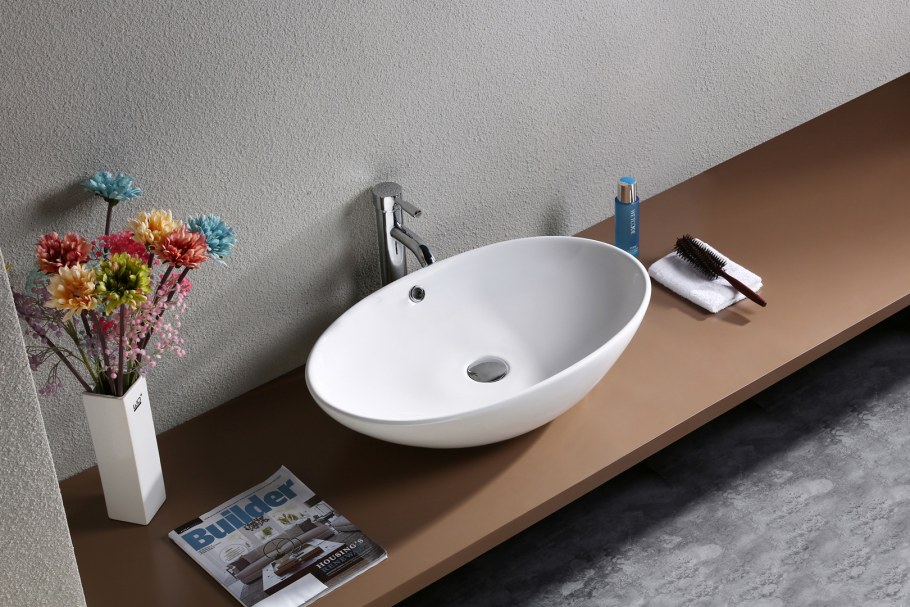 Раковина CERAMALUX накладная 9019, белый