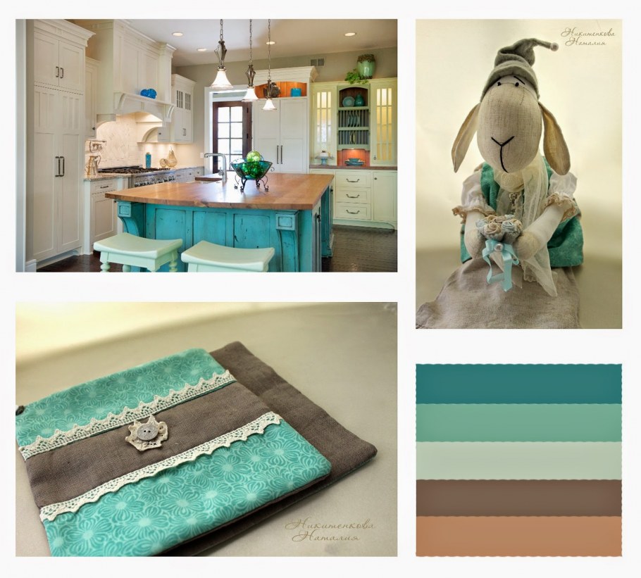 Кухню в стиле и цвете Тиффани