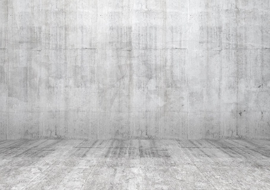 Серая бетонная стена в перспективе