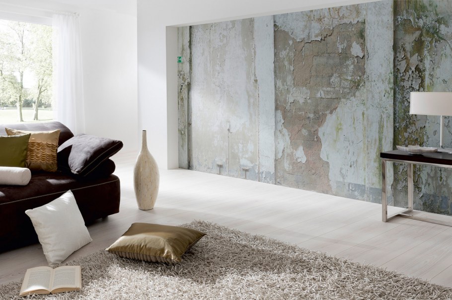 Обои коллекция бетон в интерьере