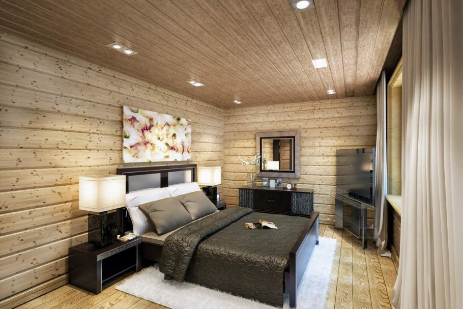 Тиккурила имитация бруса в интерьере