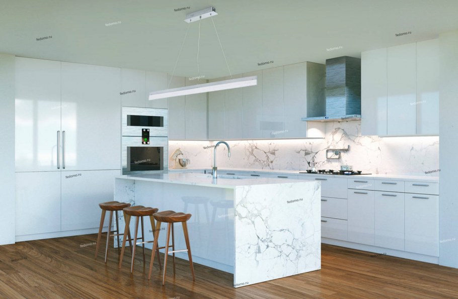 Белая кухня в интерьере