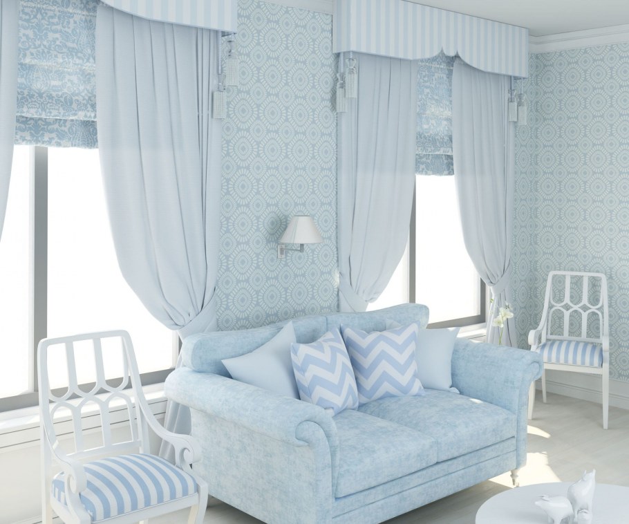 Интерьер спальни в светлых