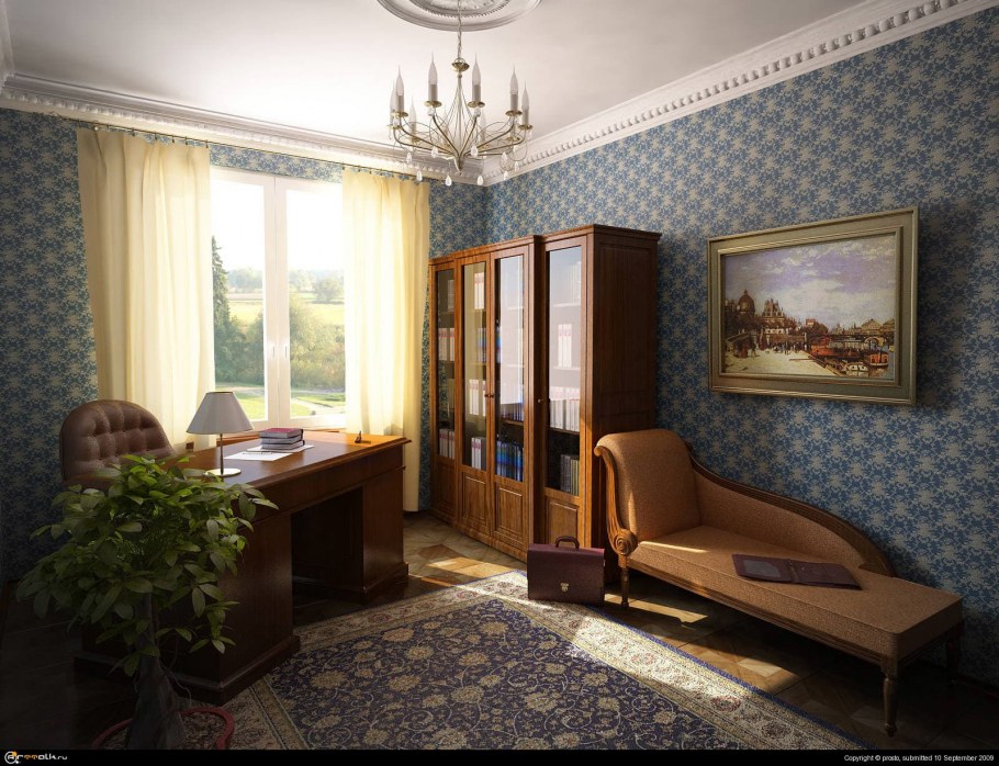 Обои для кабинета в квартире