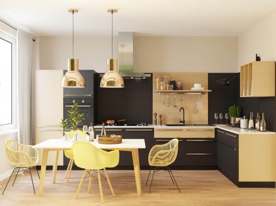 Деревянные панели в интерьере гостиной