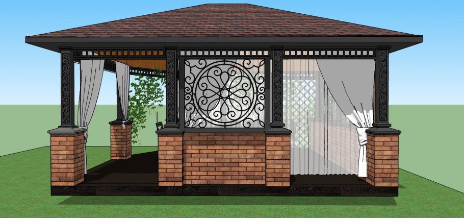 Кирпичные беседки проекты
