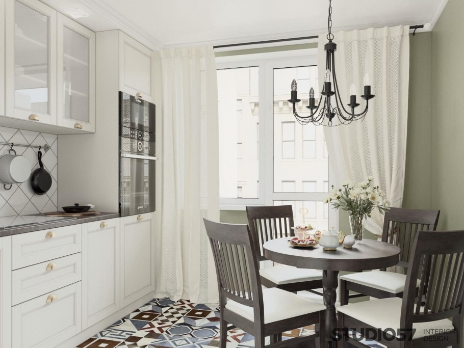 Шторы на кухню в стиле Неоклассика