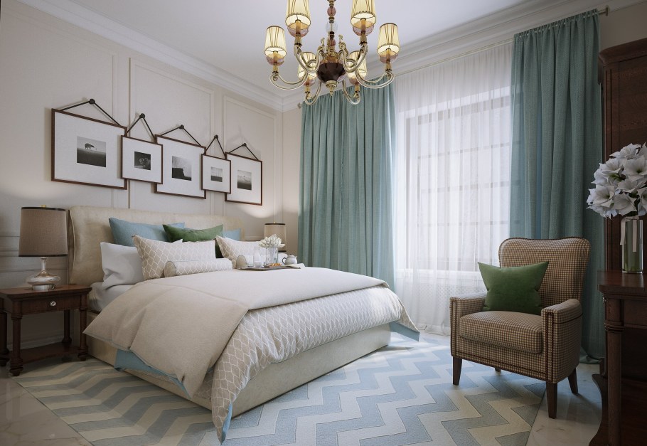 Спальня в современном стиле пастельных тонах