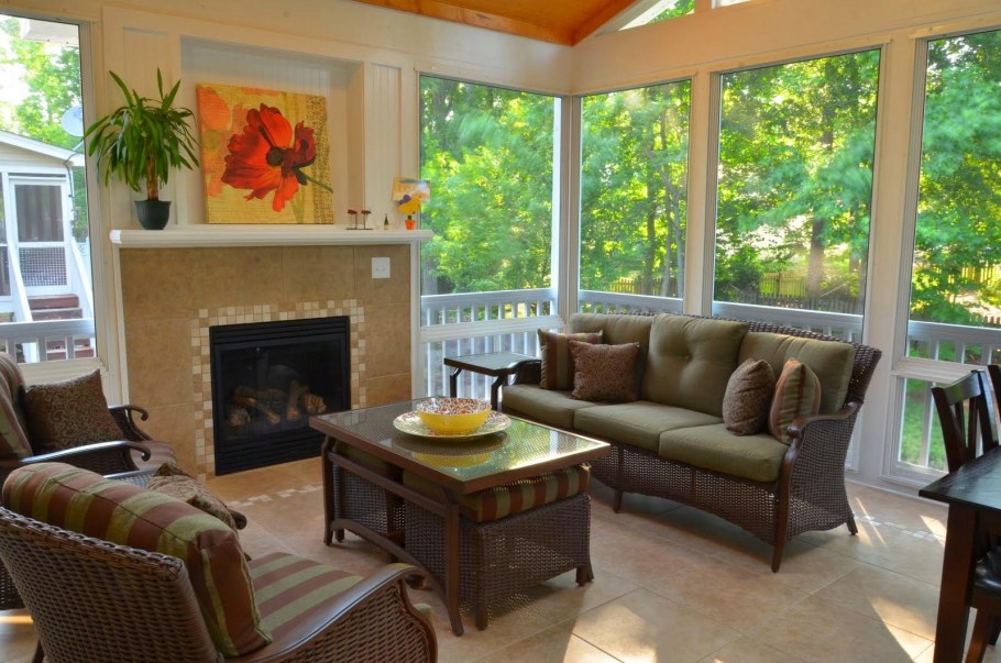 Застекленная веранда интерьер