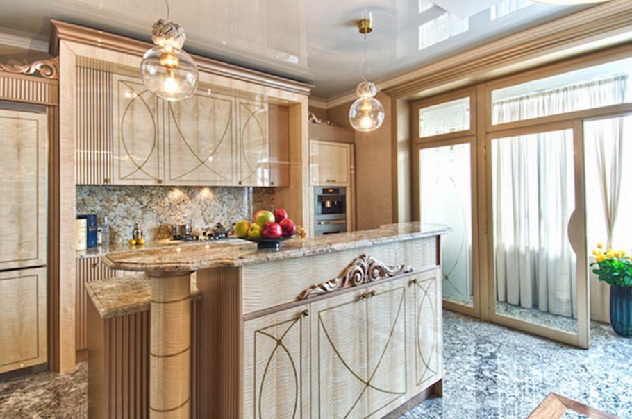 Кухня арт-деко из массива