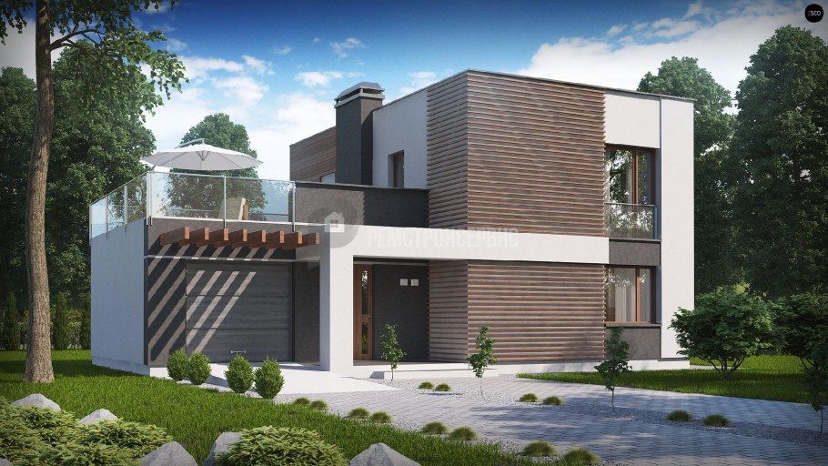 Дом с плоской крышей z500