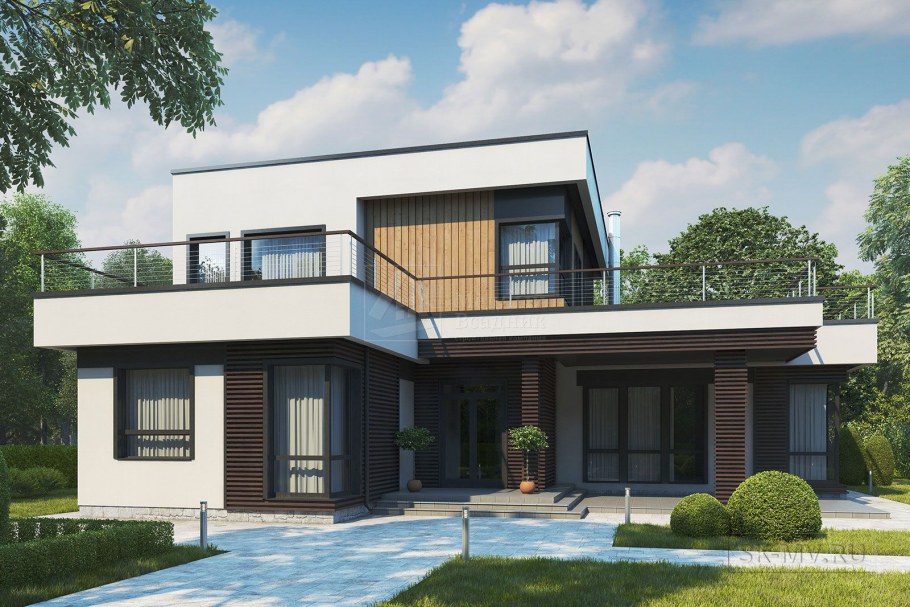 Дом с плоской крышей 160кв