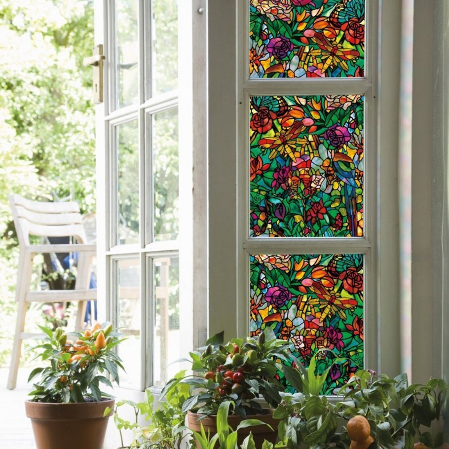 Витражная пленка на стекло самоклеющаяся