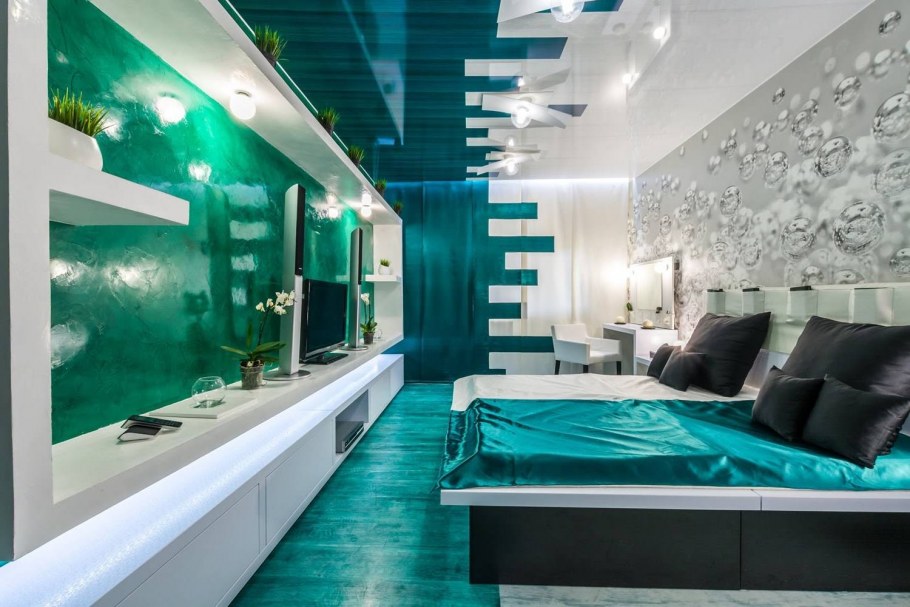 Необычный интерьер спальни