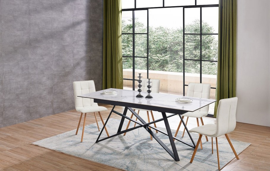 Стол раскладной Bristol (160), светлая керамика