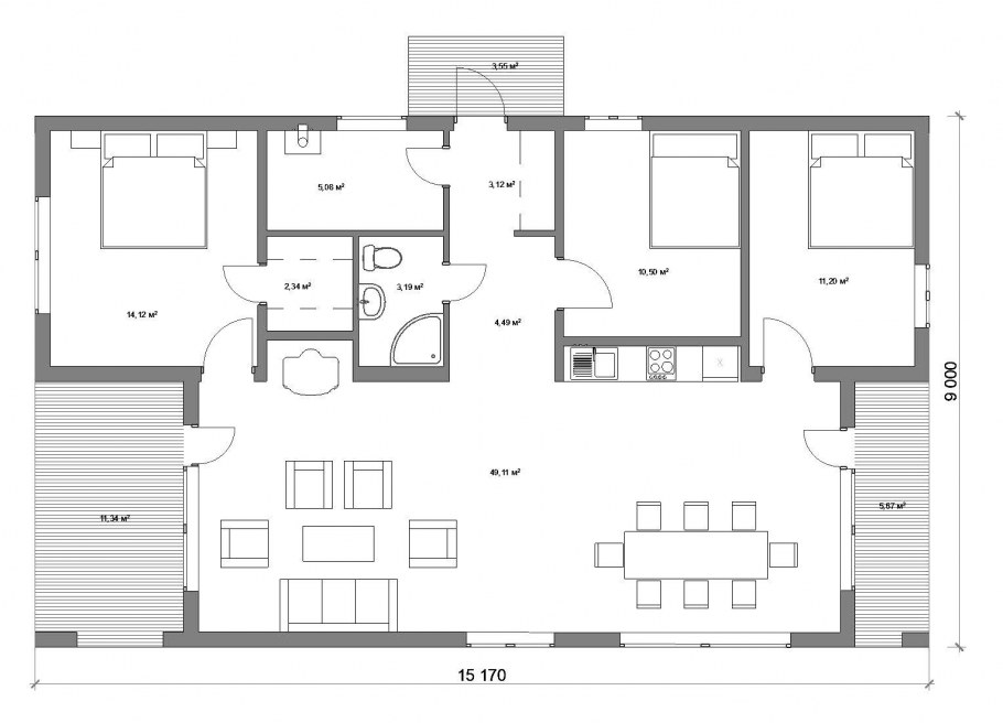 Планировка дома 85 кв.м одноэтажный