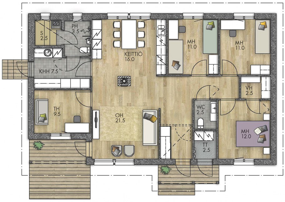 Финский домик планировка