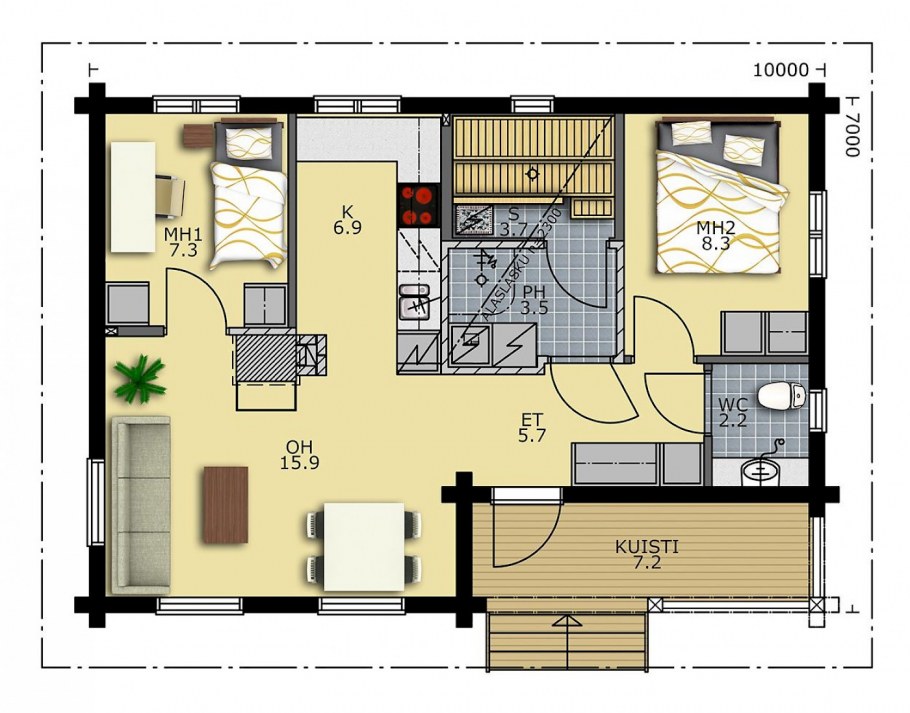 Маленький финский домик планировка