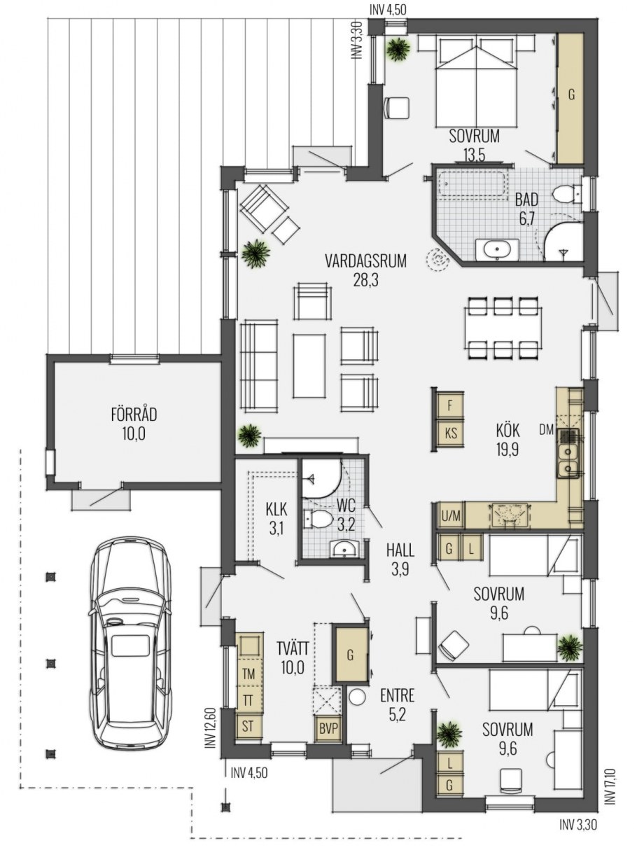 Скандинавские планировки одноэтажных домов