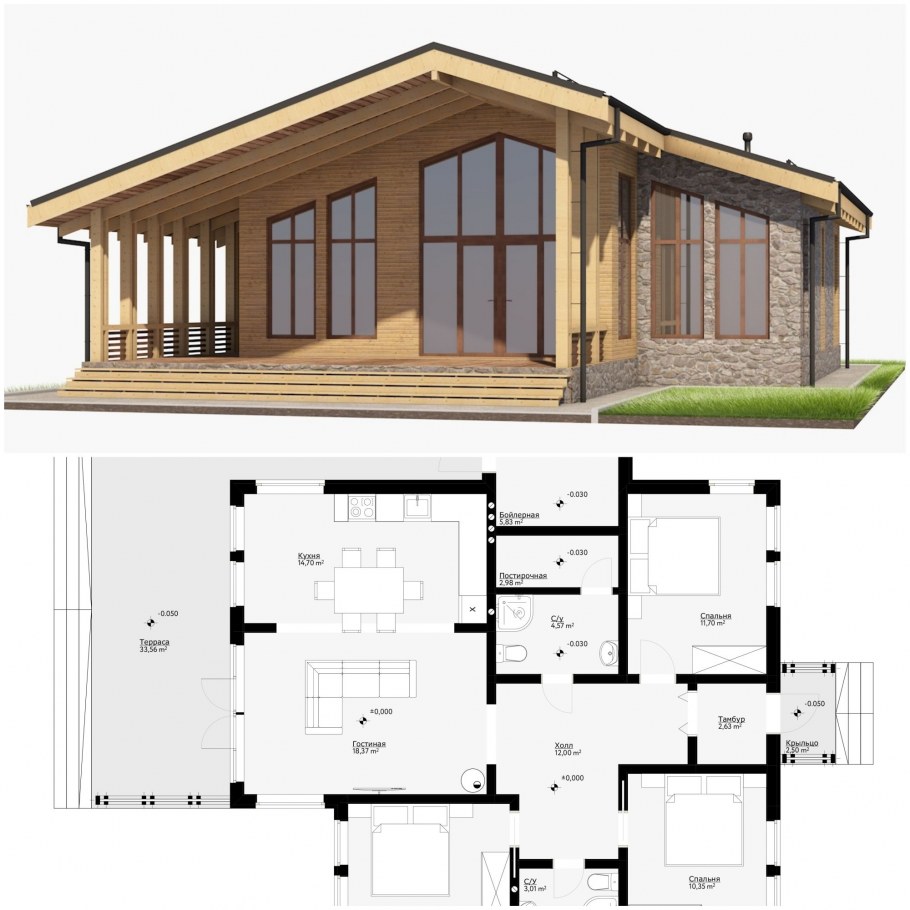Проекты одноэтажных домов в скандинавском стиле