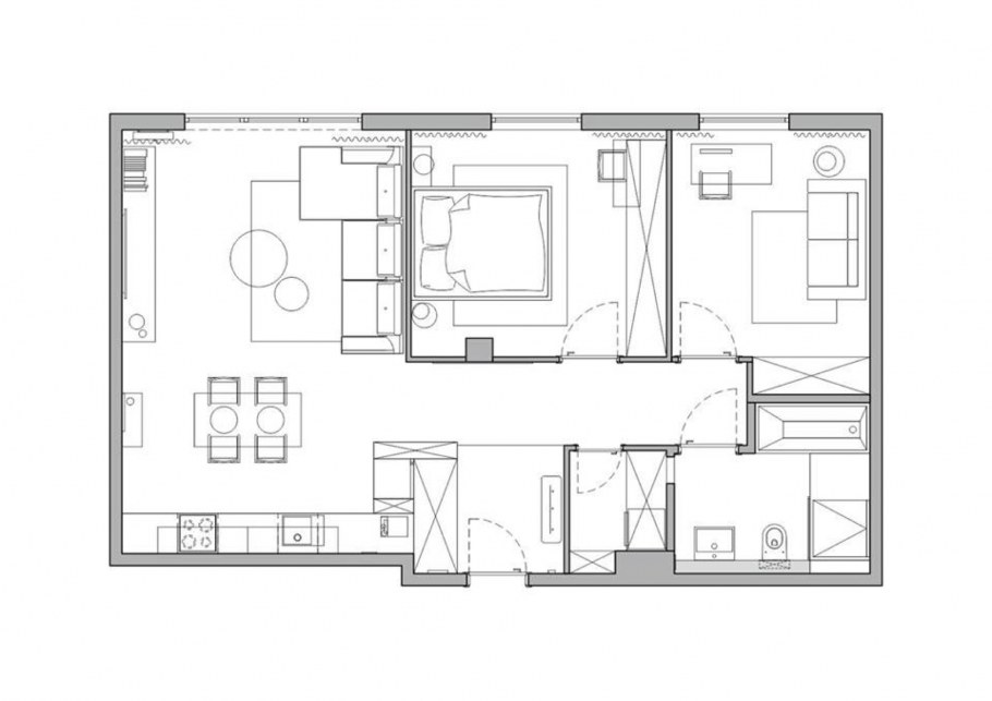 Планировка квартиры с двумя спальнями