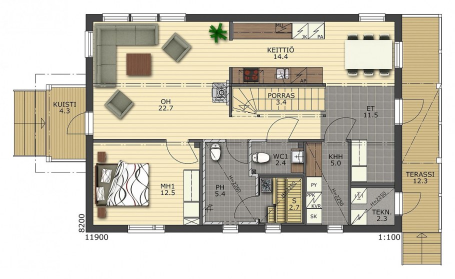 Финский дом с сауной «Турку-3»