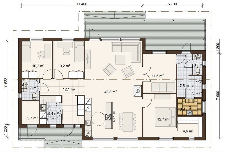 Одноэтажный финский дом puutalo