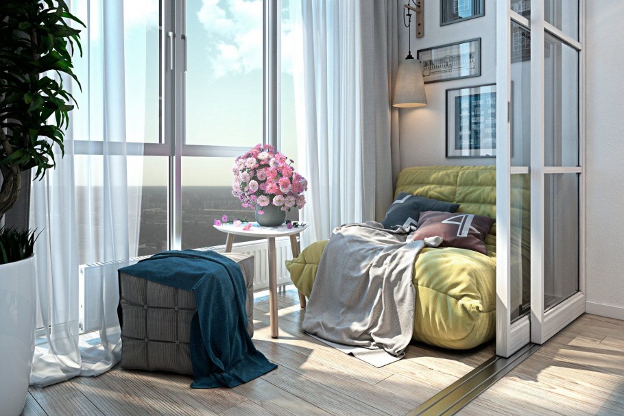 Спальня с панорамным балконом