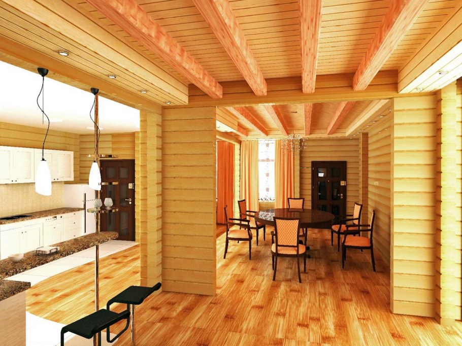 Интерьер в деревянном доме