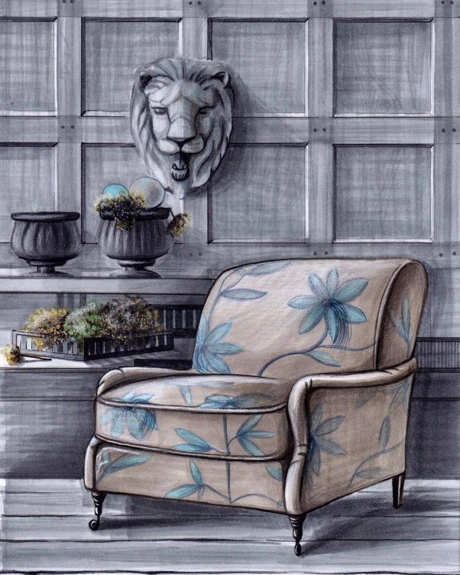 Зарисовки предметов интерьера