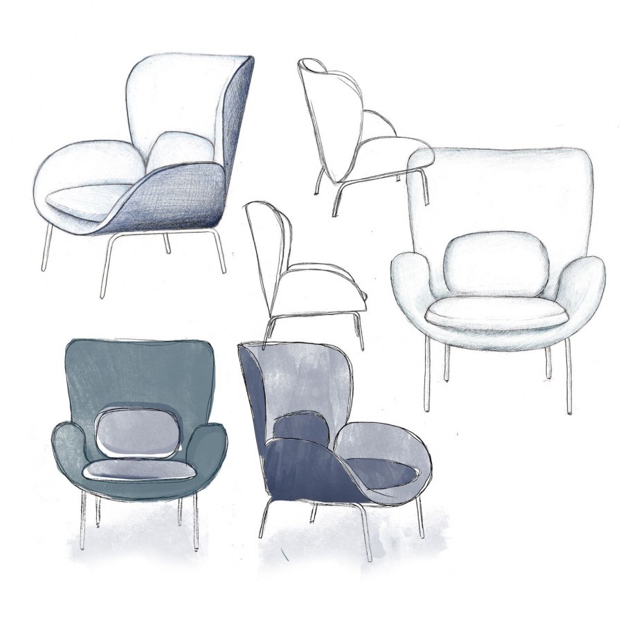 Скетч кресла сбоку