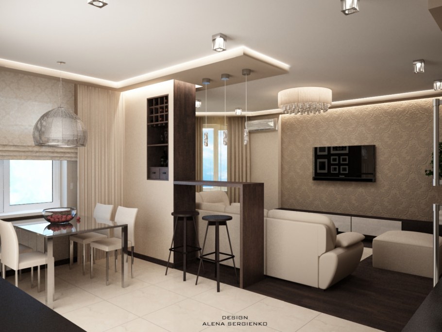 Планировка гостиной-столовой 30 кв.м