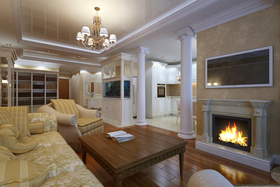 Трехкомнатная квартира в классическом стиле студия