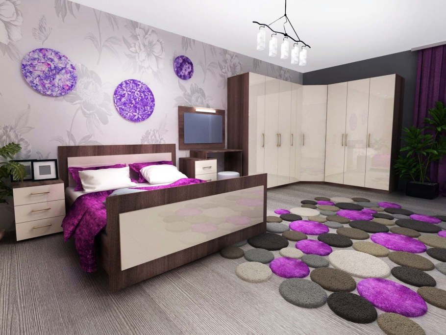 Спальня ясень шимо светлый и темный в интерьере