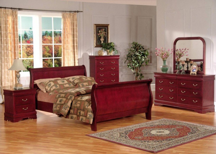 Цвет красное дерево мебель