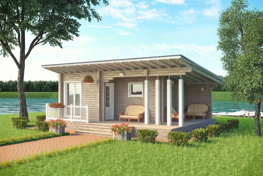 Баня из клееного бруса проекты с односкатной крышей