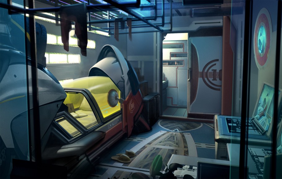 Каюта космического корабля Sci-Fi