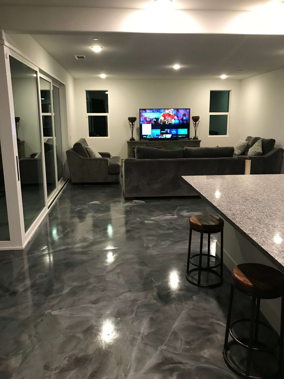 Бетонный пол в интерьере