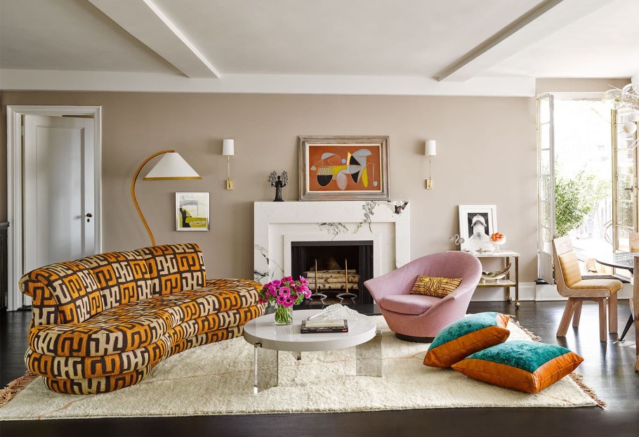 Ковер в гостиной в стиле Эклектика