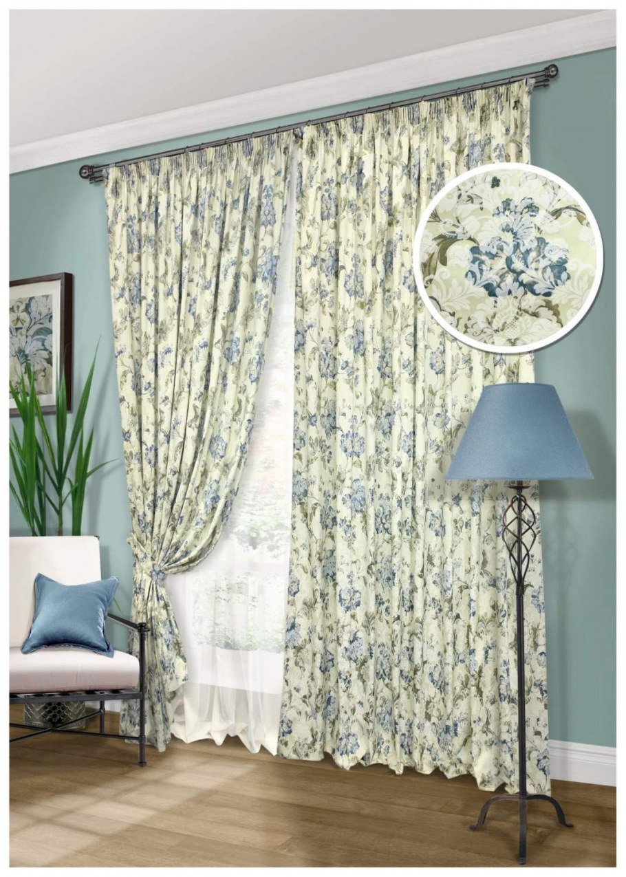 Комплект штор с подхватами и тюлью Kauffort Casandra-s, 276х270, красный/молочный