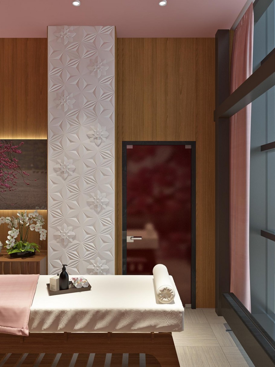 Кабинет массажа в бирюзовом цвете