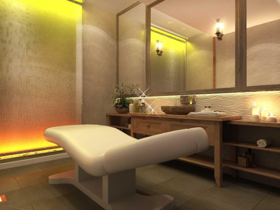 Массажный кабинет с белой мебелью