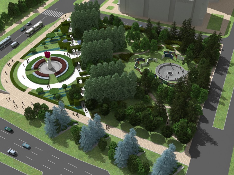 Озеленение сквера