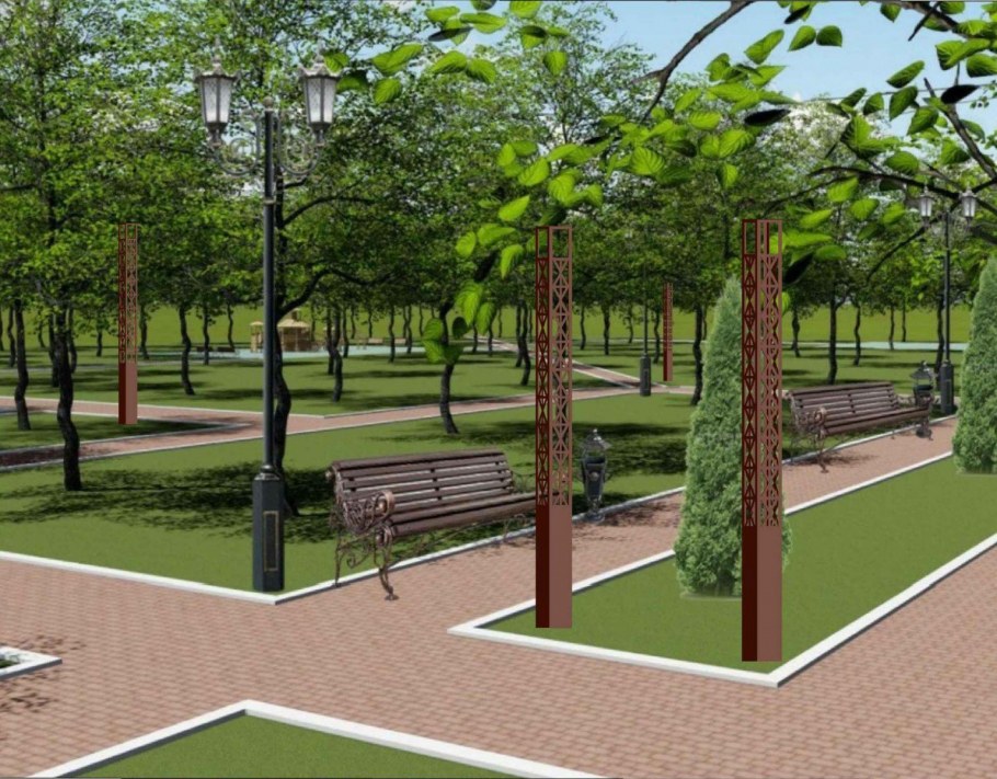 Озеленение парка Березовая аллея